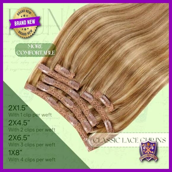 18 Inch Real Human Hair Clip-In Extensions 7 Piece Set 120g main image 6